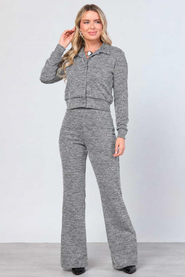 CONJUNTO FEMININO MIA MESCLA CINZA