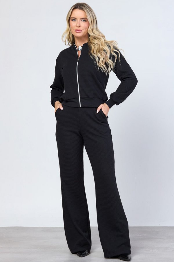 CONJUNTO FEMININO TEXTURIZADO GLORIA PRETO
