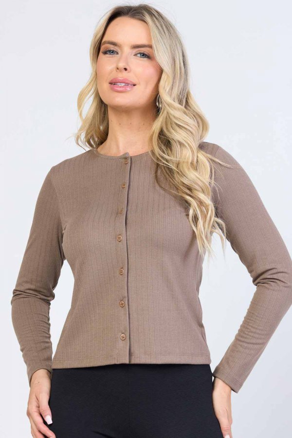 BLUSA FEMININA CANELADA JASMINE CAQUI