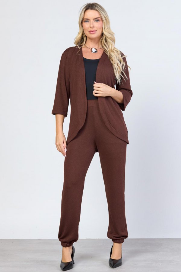 CONJUNTO FEMININO L�ZINHA LAIANE MARROM