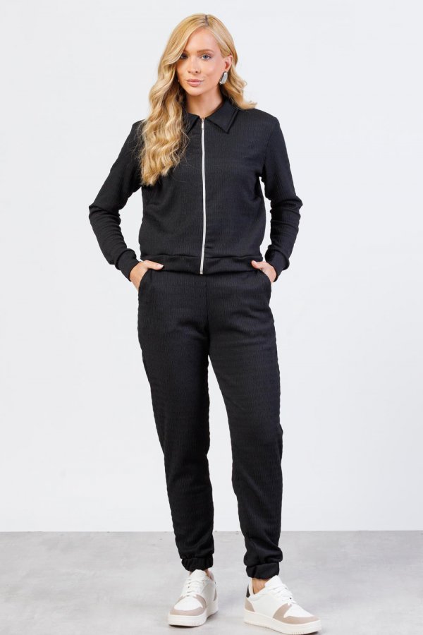 CONJUNTO FEMININO TEXTURIZADO CHARLOTE PRETO