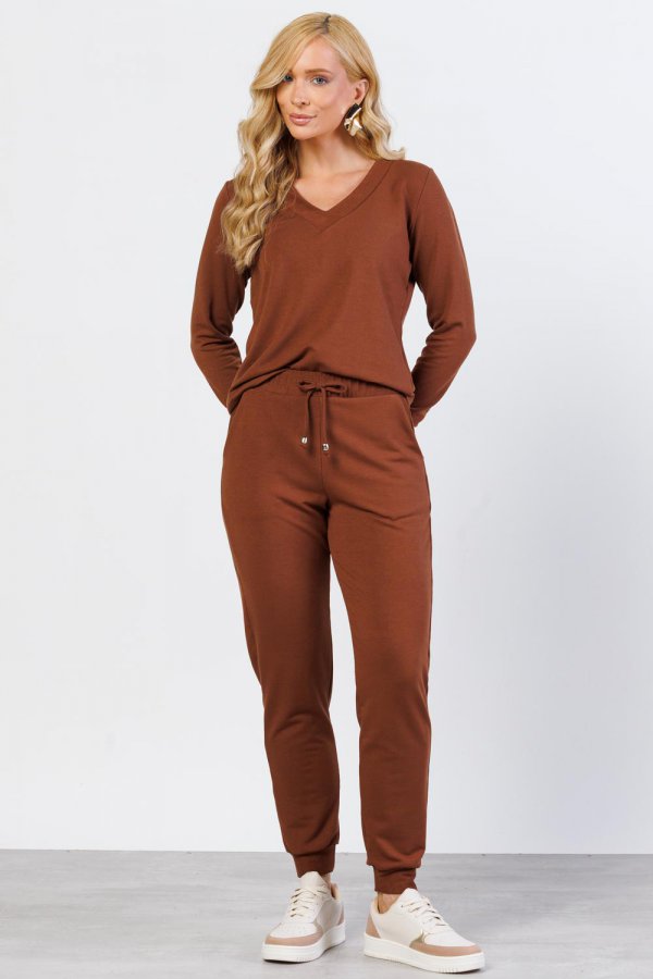 CONJUNTO FEMININO MOLECOTTON ROSAMARIA MARROM