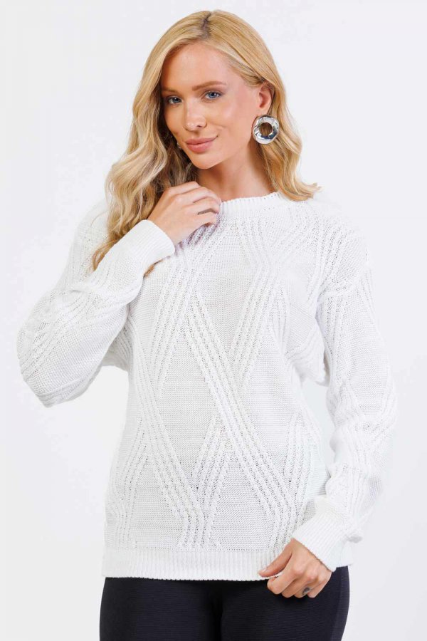 BLUS�O TRICOT COM TEXTURA RAFAELA BRANCO