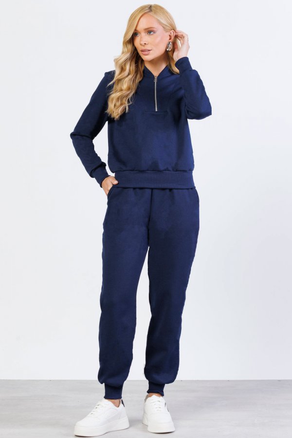 CONJUNTO FEMININO MOLETOM PELUCIADO MELANIE AZUL MARINHO