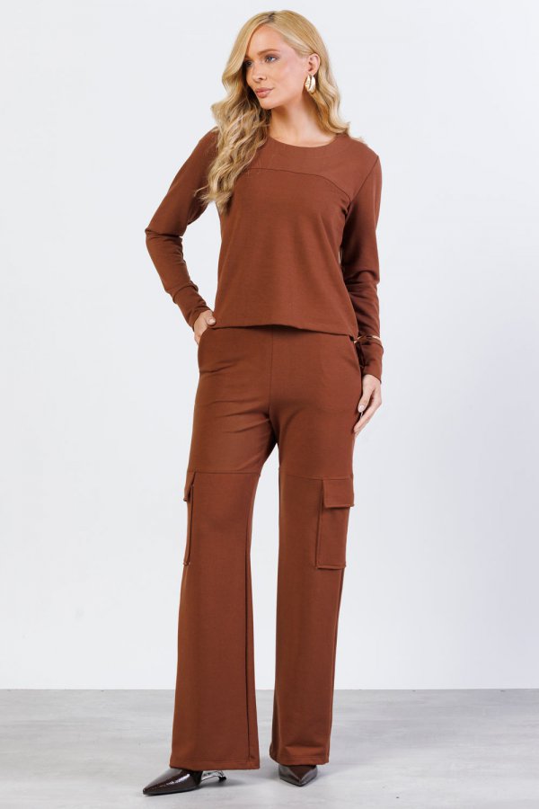 CONJUNTO FEMININO CARGO NADIA MARROM