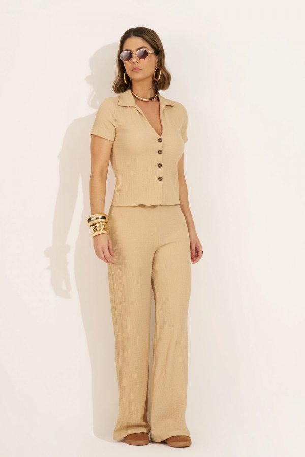 CONJUNTO FEMININO TEXTURIZADO VERONA AREIA