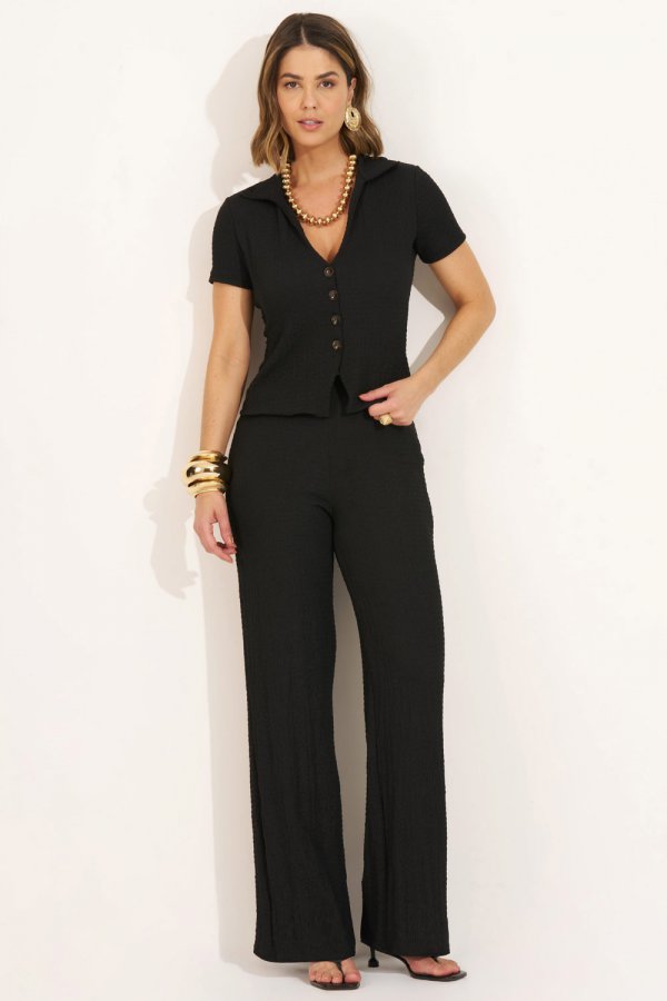 CONJUNTO FEMININO TEXTURIZADO VERONA PRETO