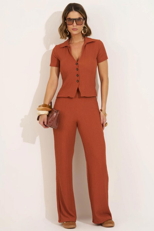 CONJUNTO FEMININO TEXTURIZADO VERONA TERRACOTA