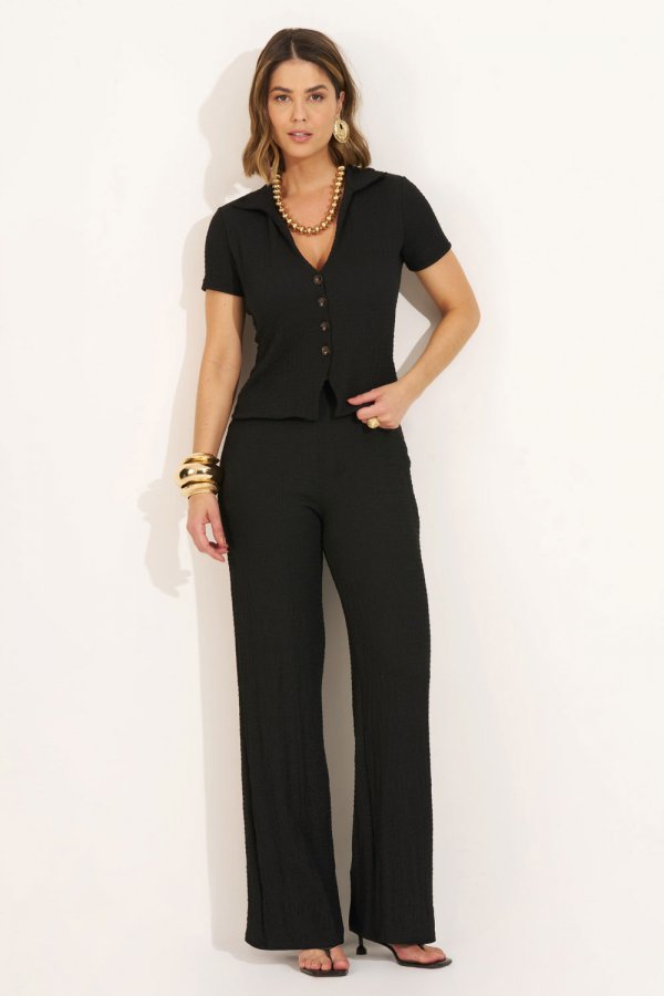 CONJUNTO FEMININO TEXTURIZADO VERONA PRETO