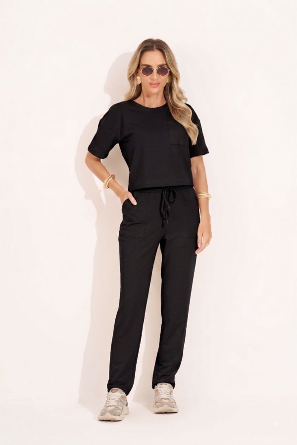 CONJUNTO FEMININO MOLECOTTON ANABELLA PRETO