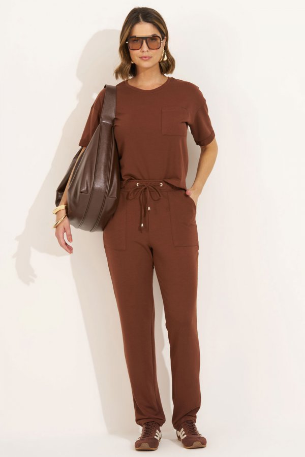 CONJUNTO FEMININO MOLECOTTON ANABELLA MARROM