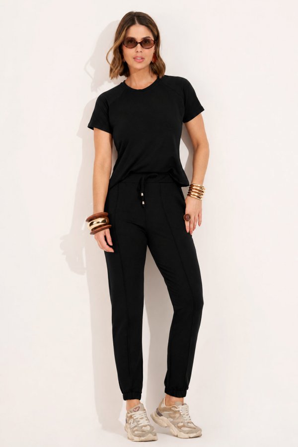 CONJUNTO FEMININO MOLECOTTON NANDA PRETO