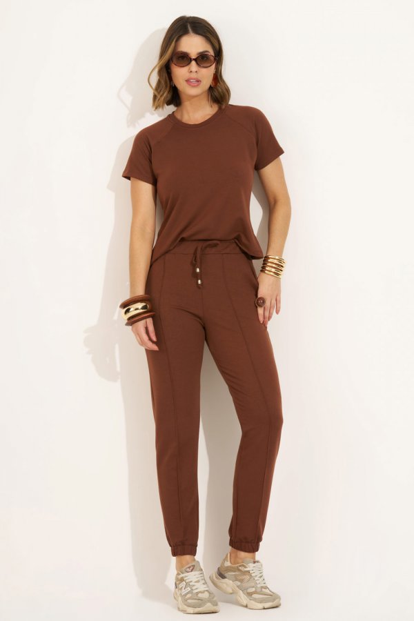 CONJUNTO FEMININO MOLECOTTON NANDA MARROM