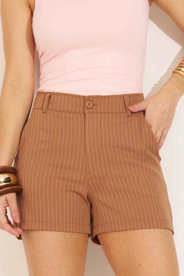 SHORTS FEMININO RISCA DE GIZ JOSI CARAMELO