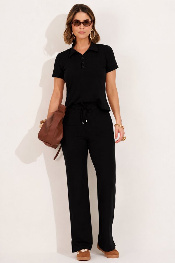 CONJUNTO FEMININO MOLECOTTON DARLENE PRETO