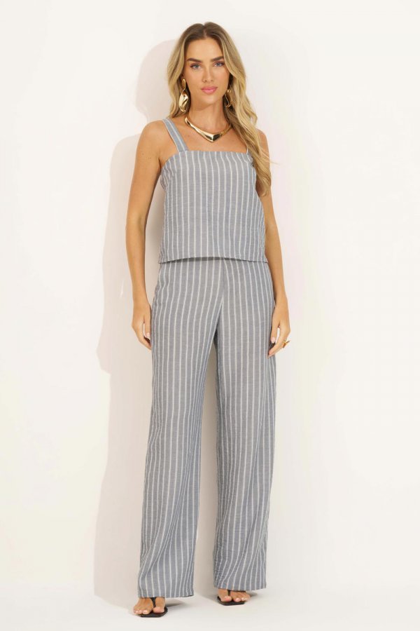 CONJUNTO FEMININO LISTRADO IVONE LISTRAS PRETO