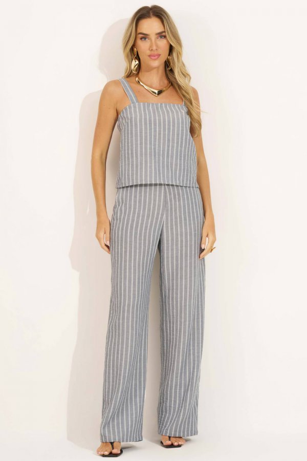 CONJUNTO FEMININO LISTRADO IVONE LISTRAS PRETO