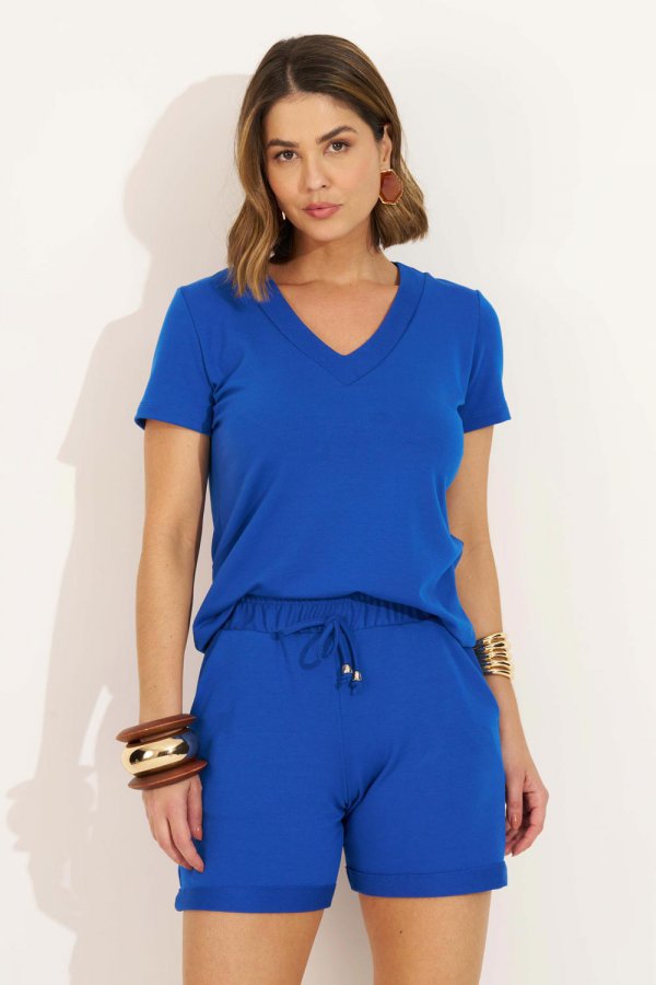 CONJUNTO FEMININO MOLECOTTON MARLUCI AZUL BIC