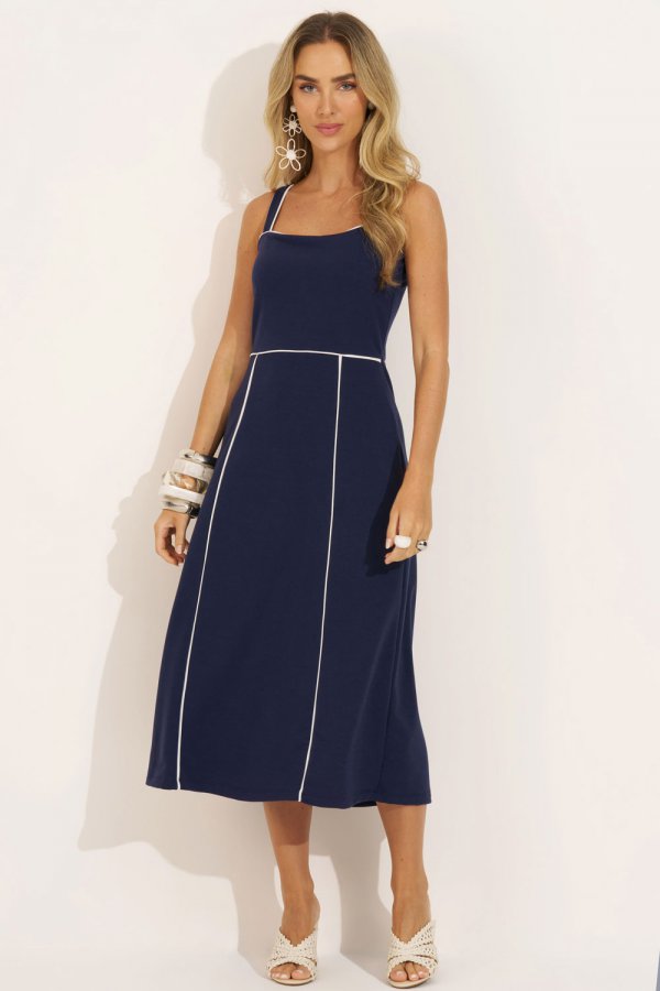 VESTIDO MOLECOTTON DONNA AZUL MARINHO