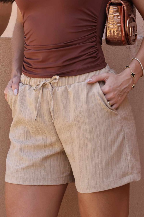 SHORTS FEMININO TEXTURIZADO CHLOE AREIA