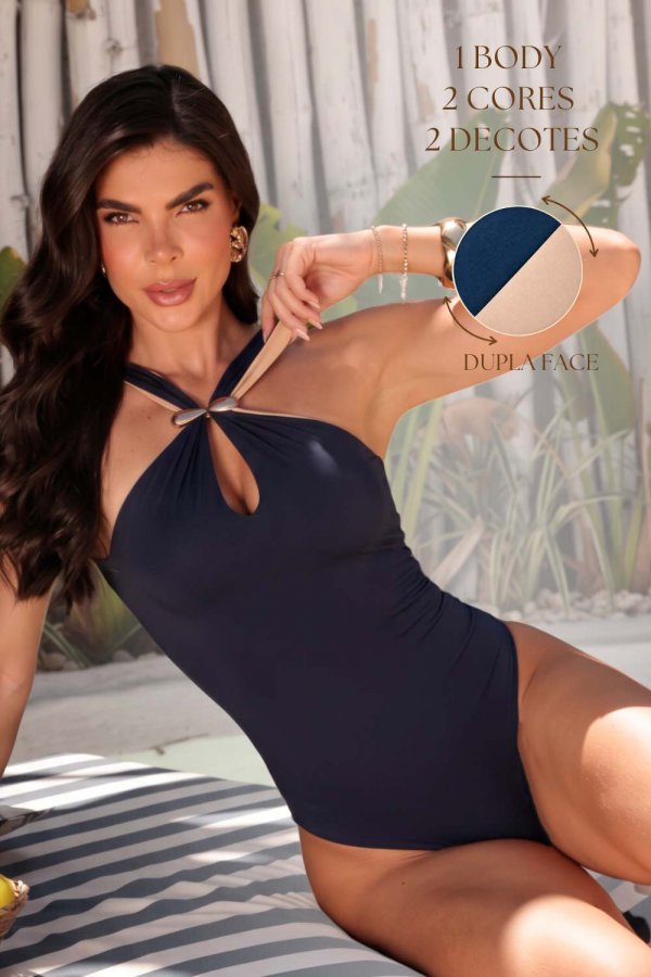 BODY DUPLA FACE POLIAMIDA NANY MARINHO/NUDE