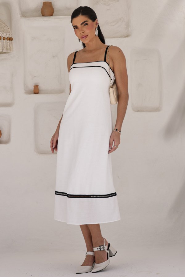 VESTIDO MIDI IBIZA OFF WHITE